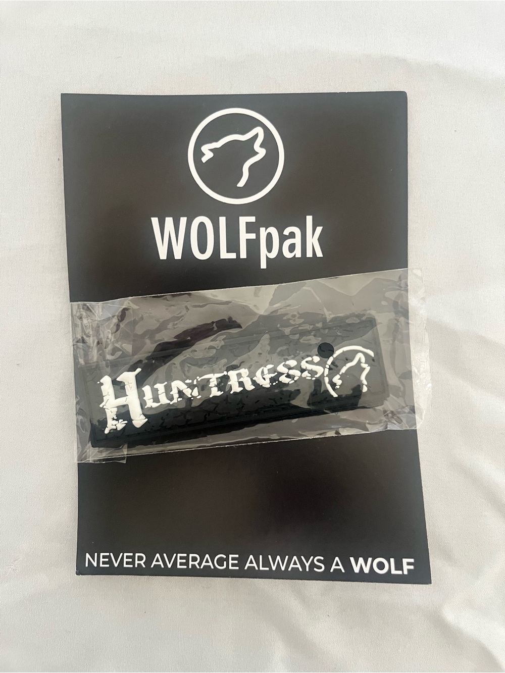 WOLF Huntress Black Velcro patch brand new
